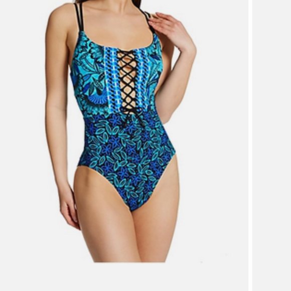 SKINNY DIPPERS by MIRACLESUIT Floral Printed One Piece Swimsuit - Picture 1 of 7